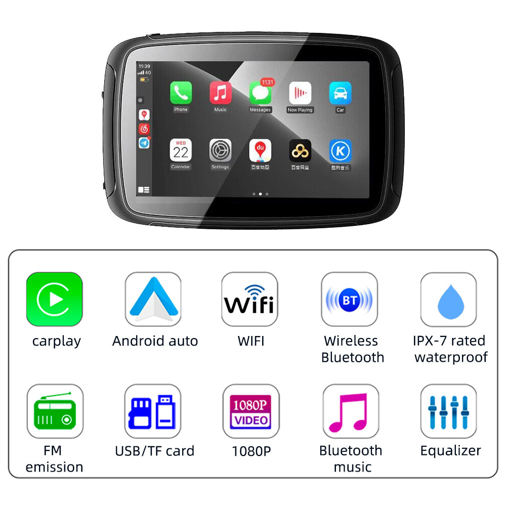 PND-Q5 5-inch Wireless Car Play Portable Motorcycle Navigator Bluetooth HD Video Playback PND-Q5 5-inch Wireless Car Play Portable Motorcycle Navigator Bluetooth HD Video Playback